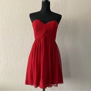 Donna Morgan Red Silk Formal Mini Dress Size 8